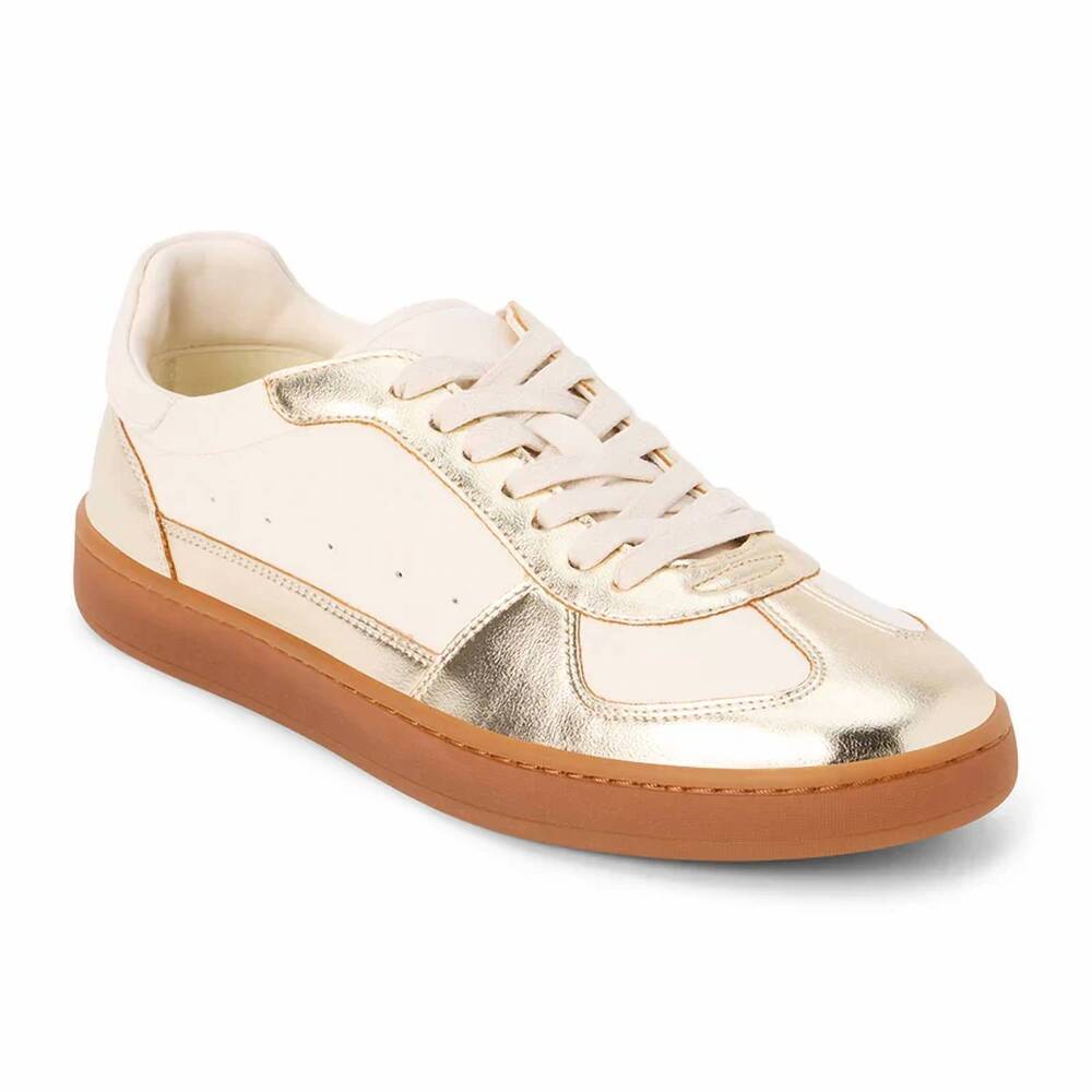 NEW MATISSE women's dana sneakers in gold/off white